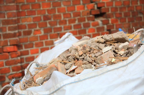 Construction site clearance in Spitalfields area