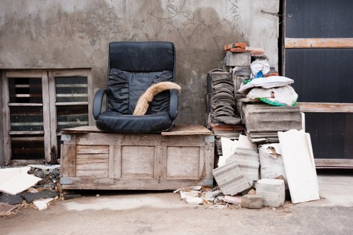 Professional team working on garage clearance in Spitalfields